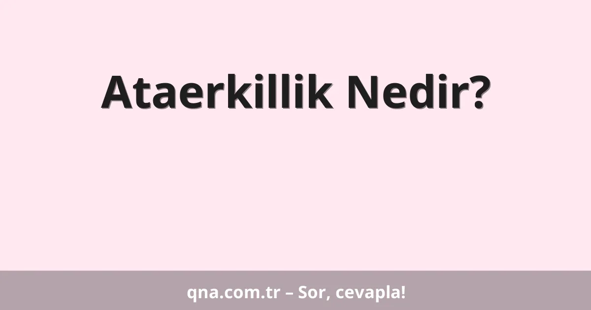 Ataerkillik Nedir?