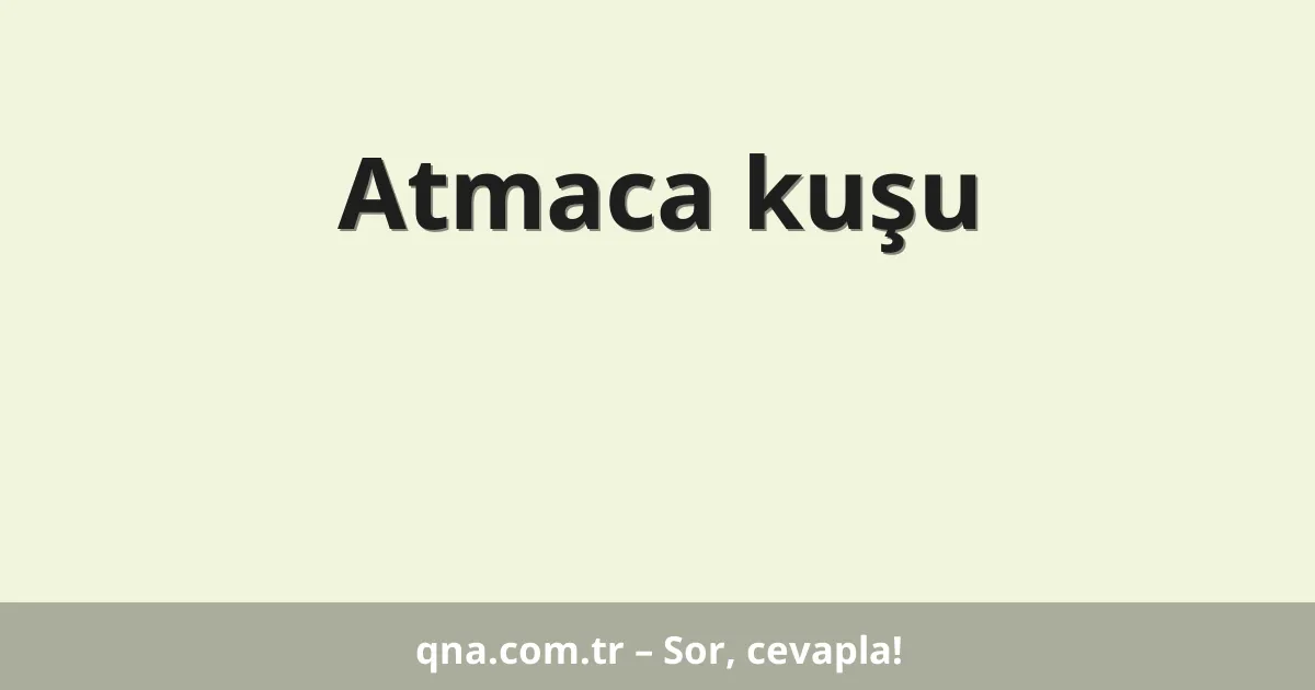 Atmaca kuşu