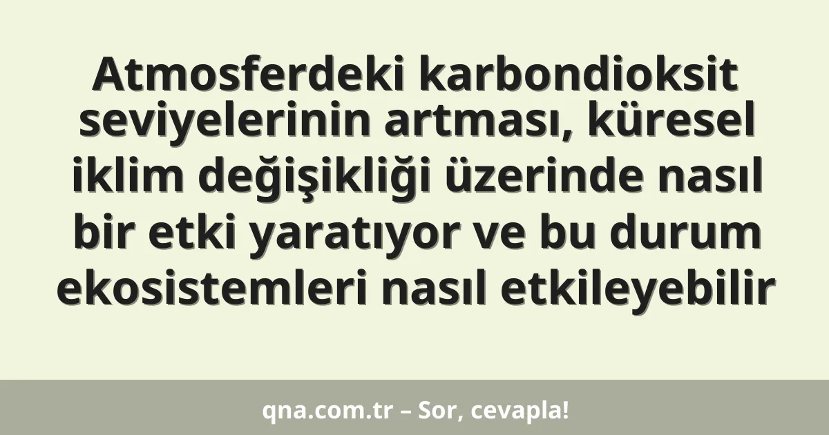 Atmosferdeki karbondioksit seviyelerinin artması, küresel iklim değişikliği üzerinde nasıl bir etki yaratıyor ve bu durum ekosistemleri nasıl etkileyebilir