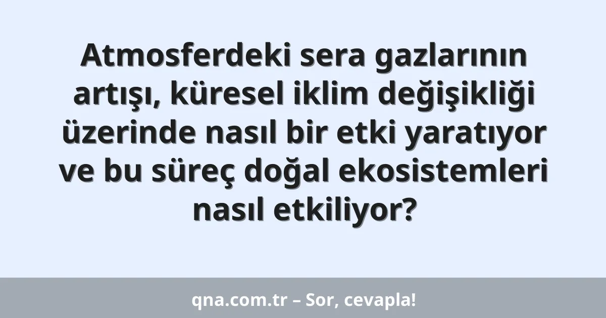 Atmosferdeki sera gazlarının artışı, küresel iklim değişikliği üzerinde nasıl bir etki yaratıyor ve bu süreç doğal ekosistemleri nasıl etkiliyor?