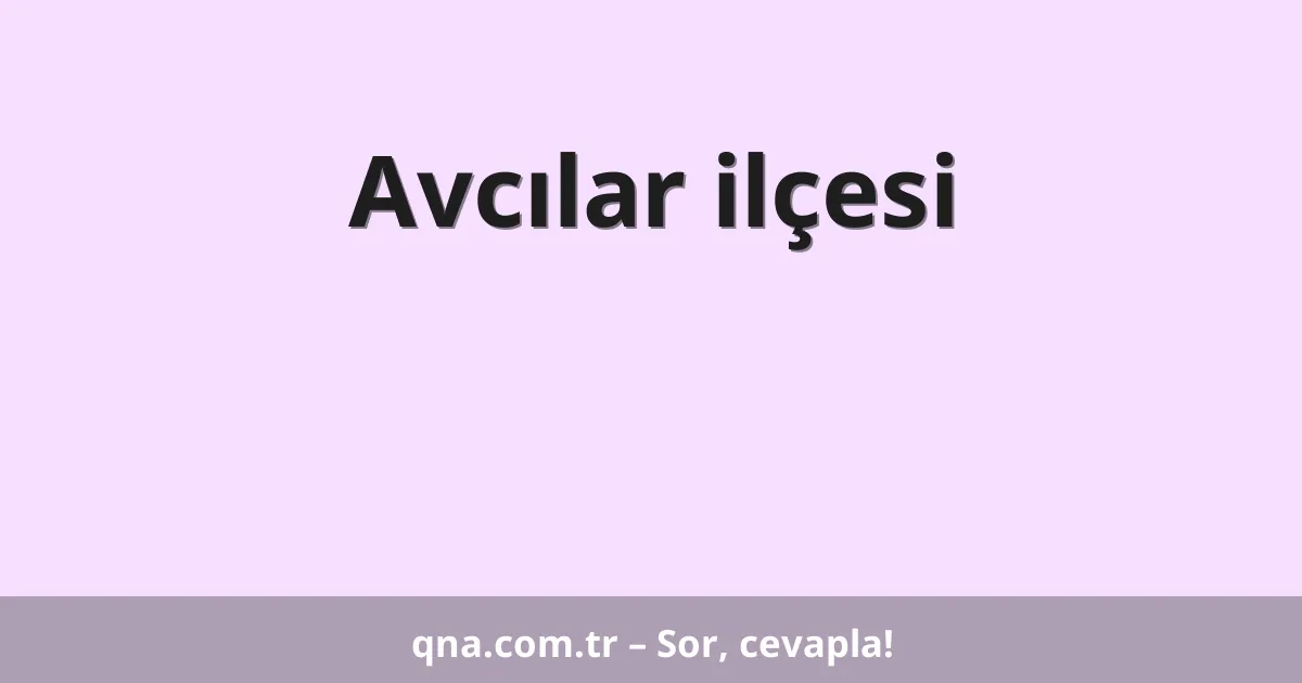 Avcılar ilçesi