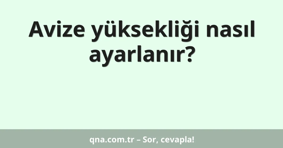 Avize yüksekliği nasıl ayarlanır?