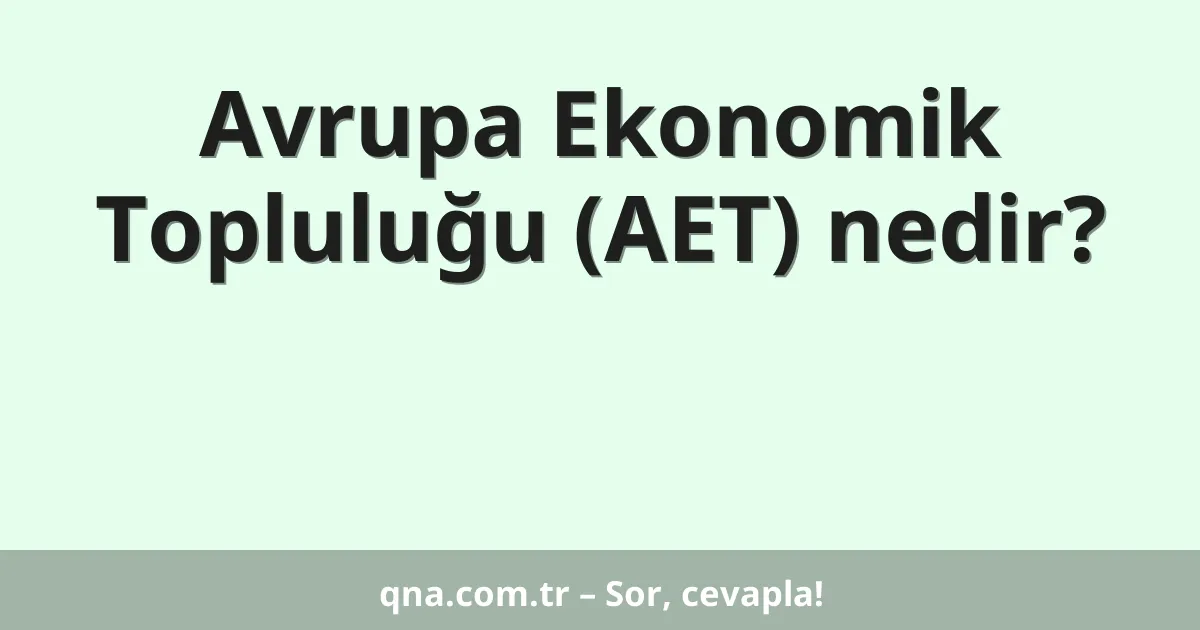 Avrupa Ekonomik Topluluğu (AET) nedir?