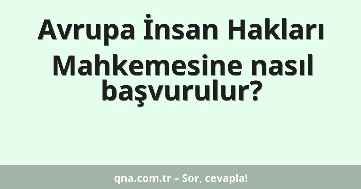 Avrupa İnsan Hakları Mahkemesine nasıl başvurulur?