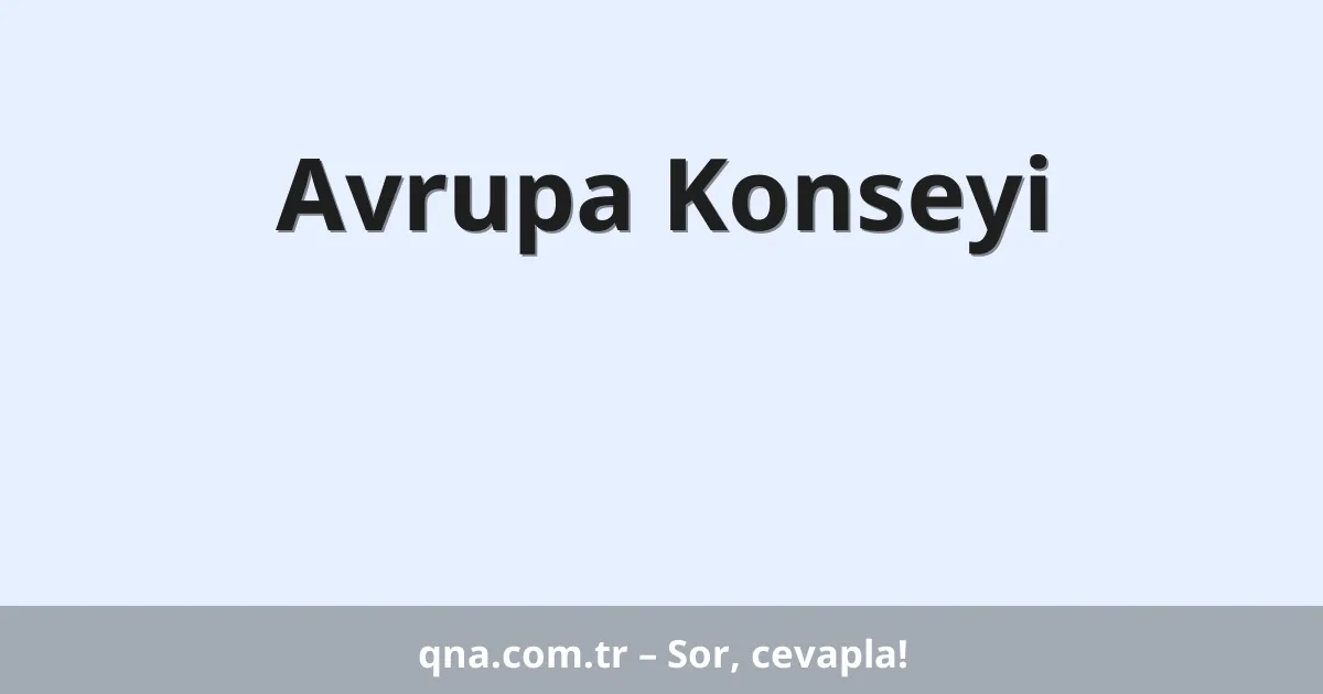 Avrupa Konseyi
