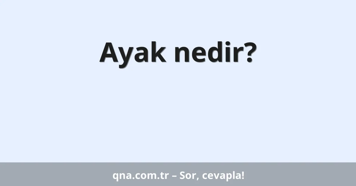 Ayak nedir?