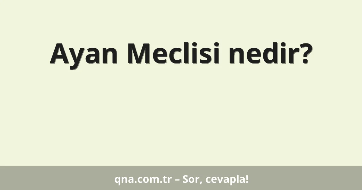 Ayan Meclisi nedir?