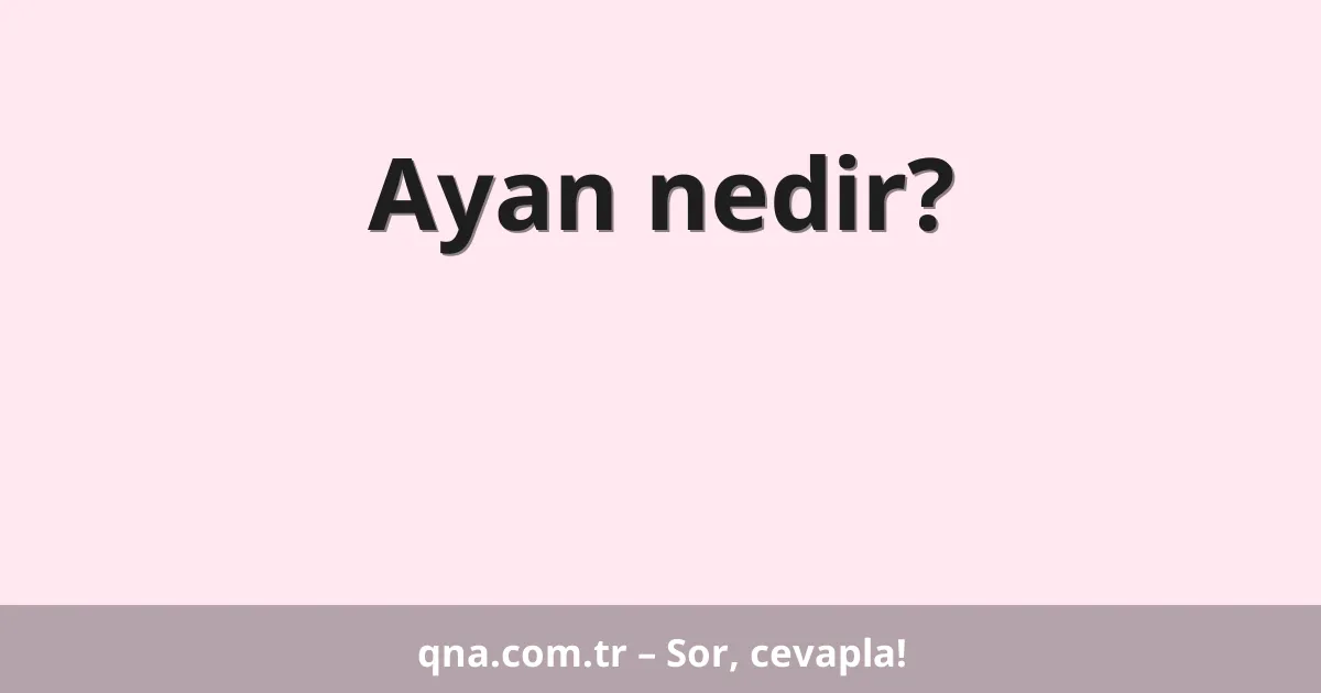 Ayan nedir?