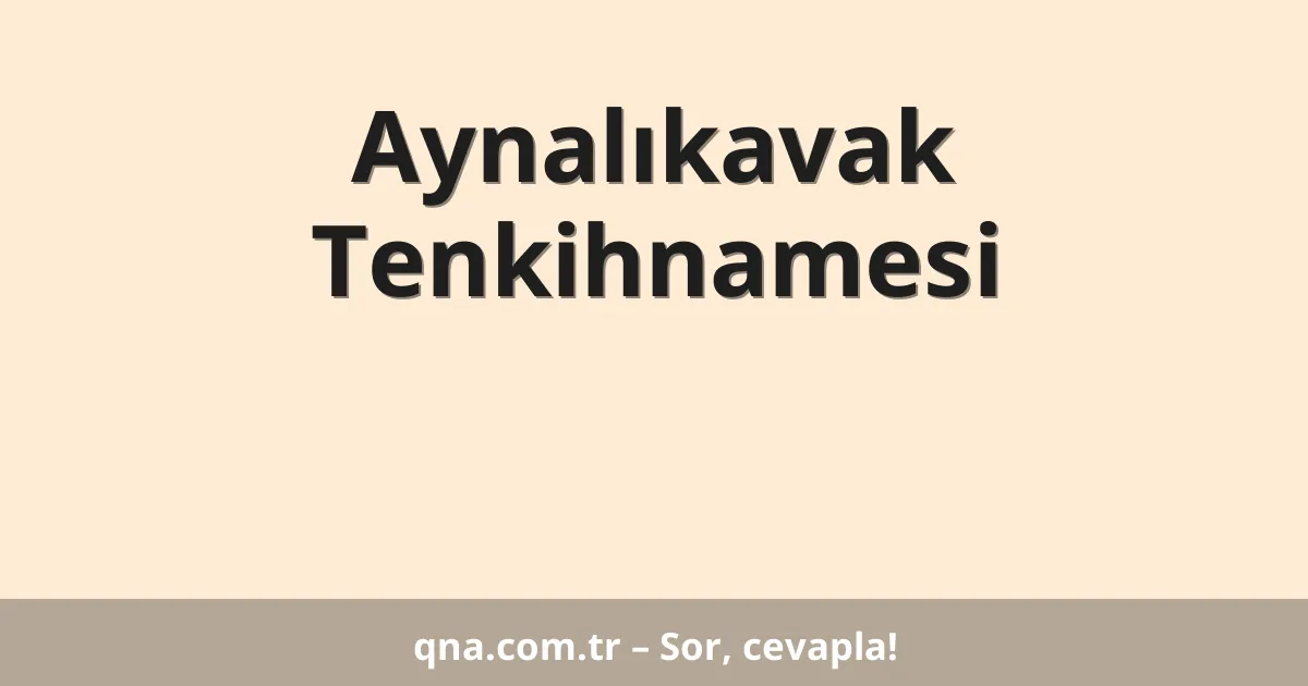 Aynalıkavak Tenkihnamesi