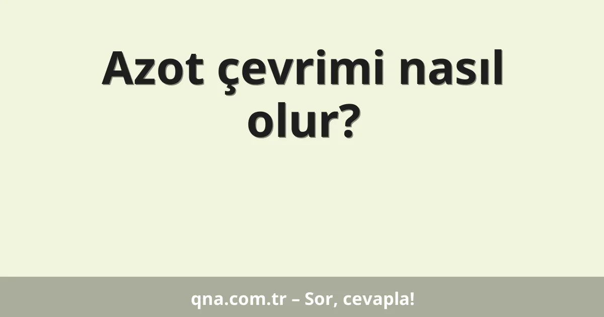 Azot çevrimi nasıl olur?