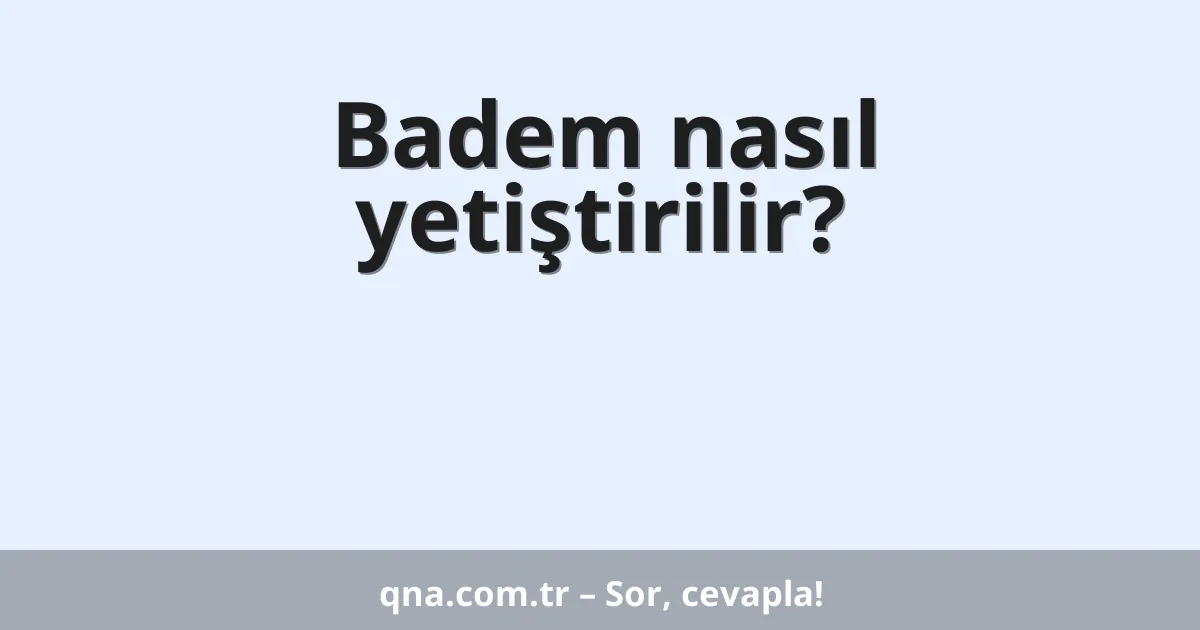 Badem nasıl yetiştirilir?