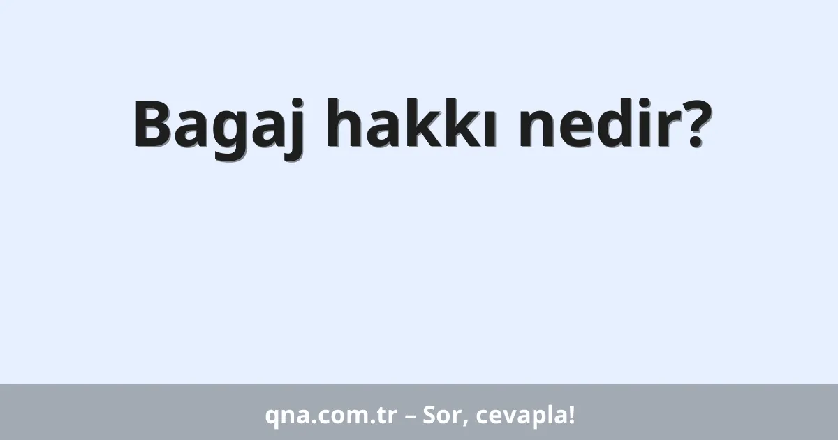 Bagaj hakkı nedir?