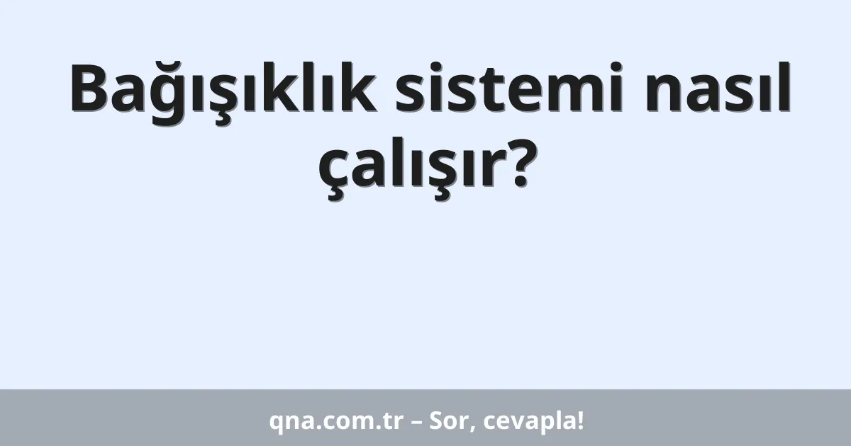 Bağışıklık sistemi nasıl çalışır?