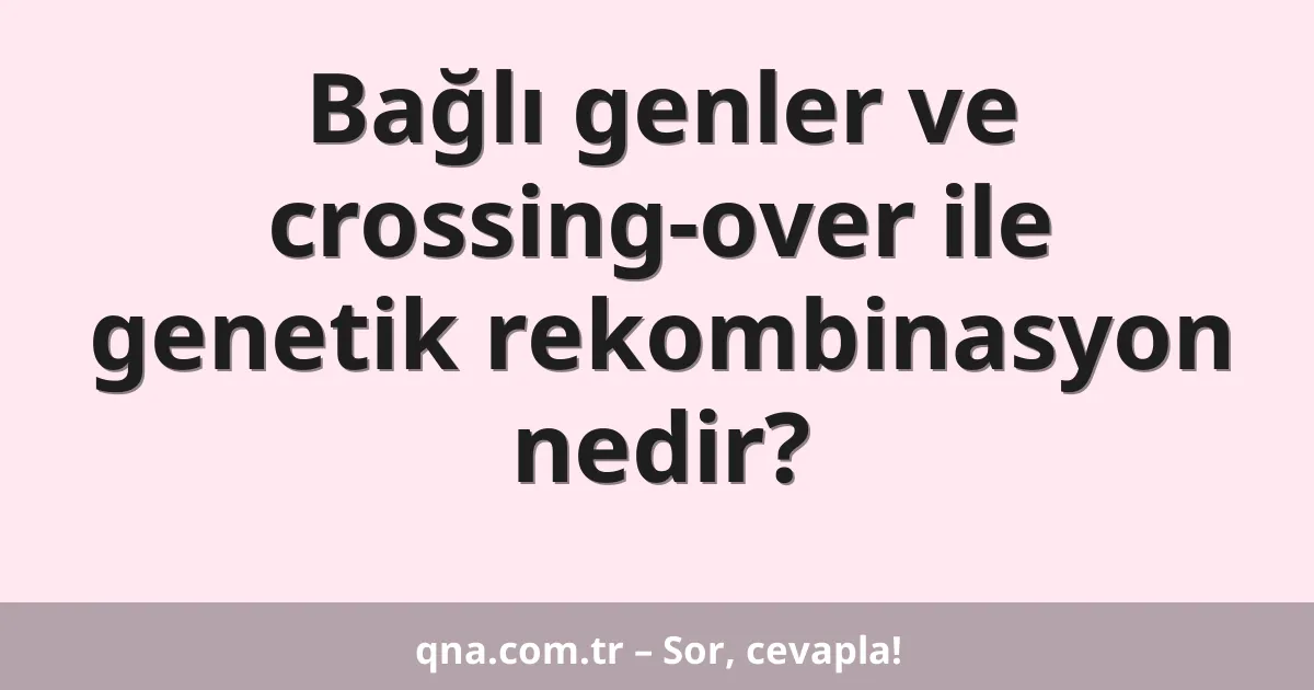 Bağlı genler ve crossing-over ile genetik rekombinasyon nedir?
