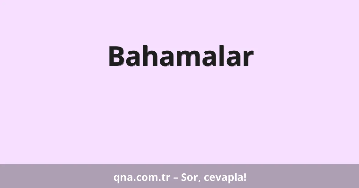 Bahamalar