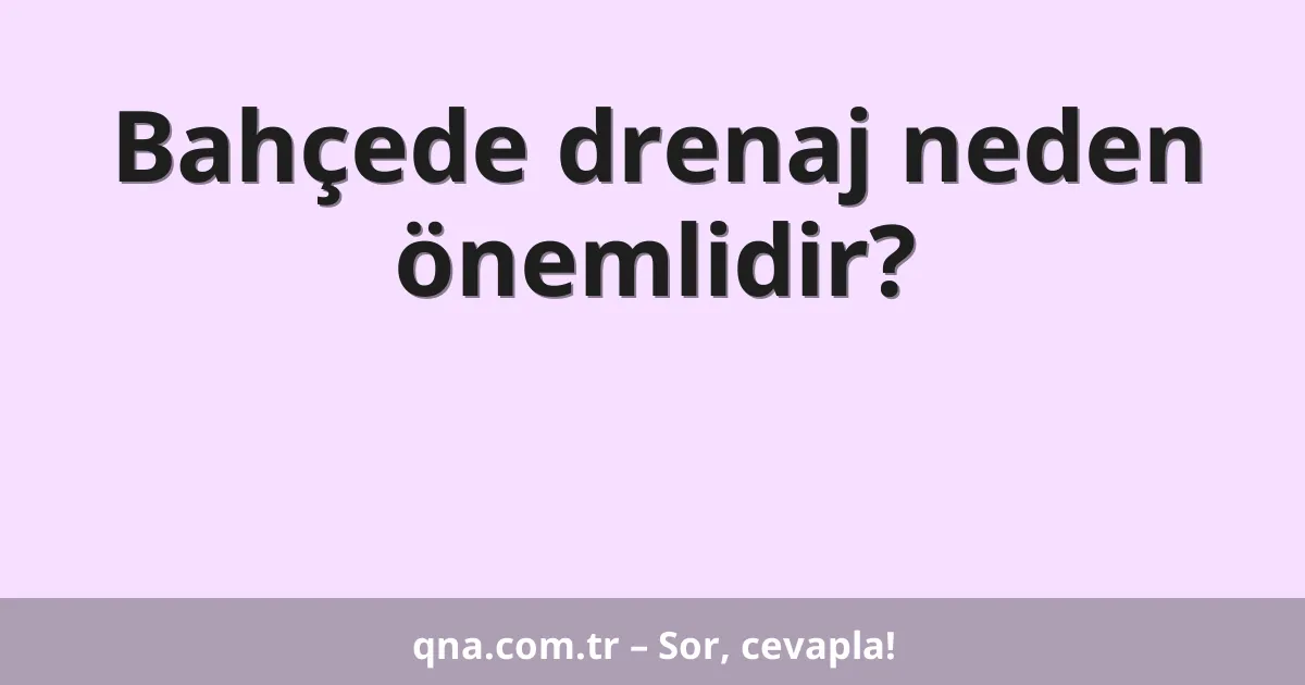 Bahçede drenaj neden önemlidir?