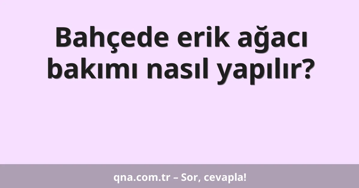 Bahçede erik ağacı bakımı nasıl yapılır?