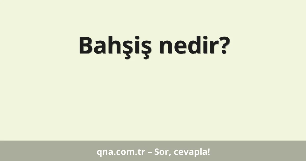 Bahşiş nedir?