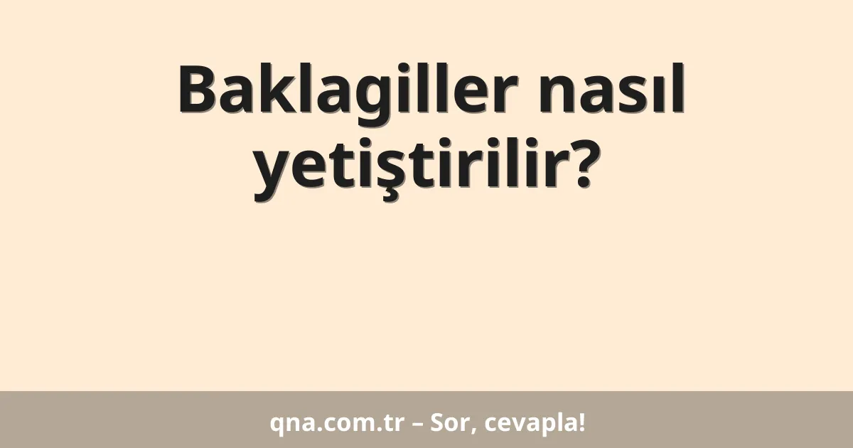 Baklagiller nasıl yetiştirilir?