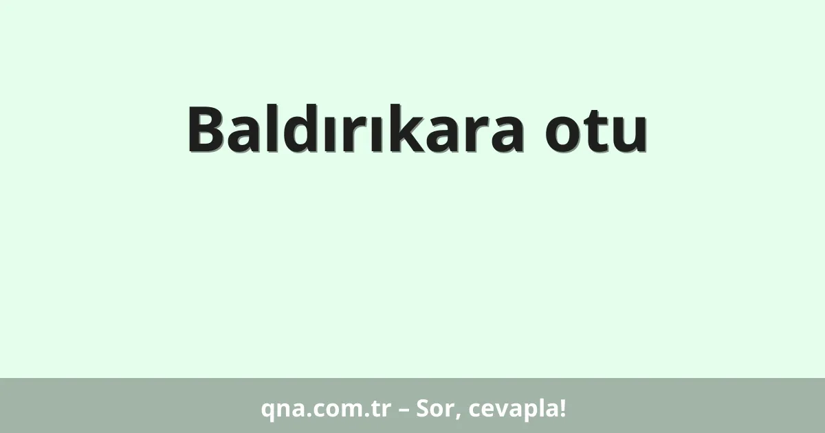 Baldırıkara otu
