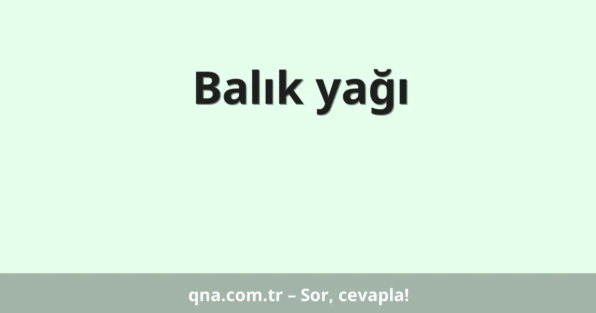 Balık yağı