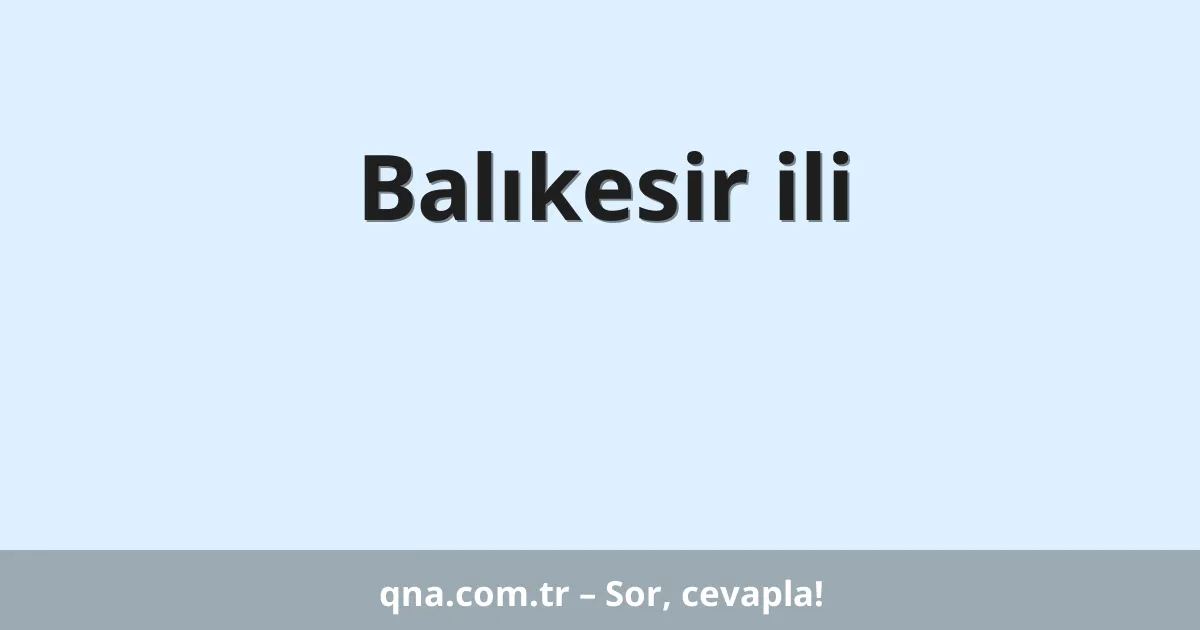 Balıkesir ili