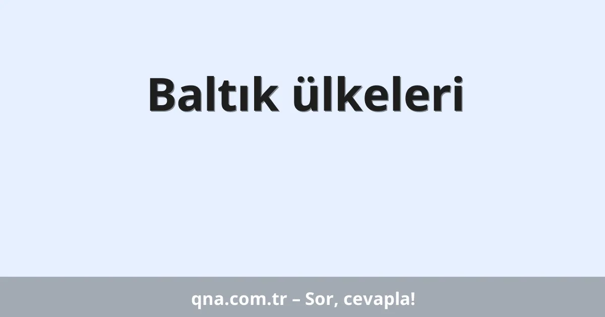 Baltık ülkeleri