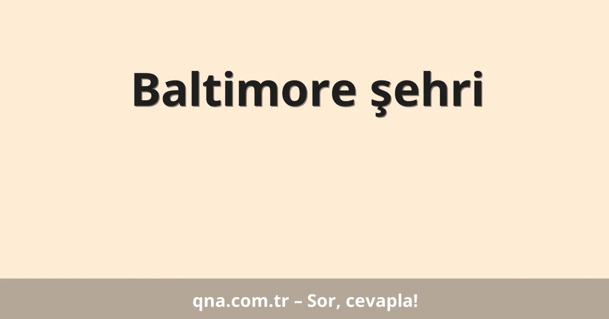 Baltimore şehri