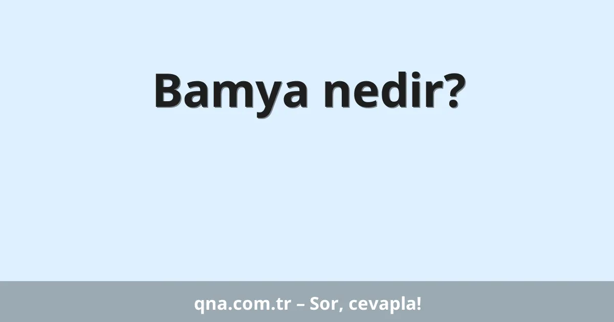 Bamya nedir?