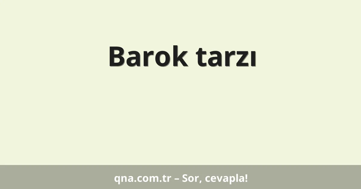 Barok tarzı