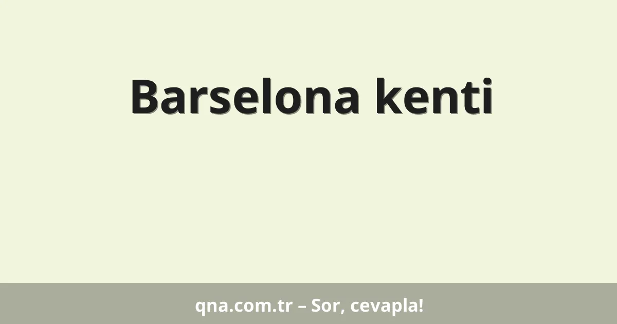 Barselona kenti