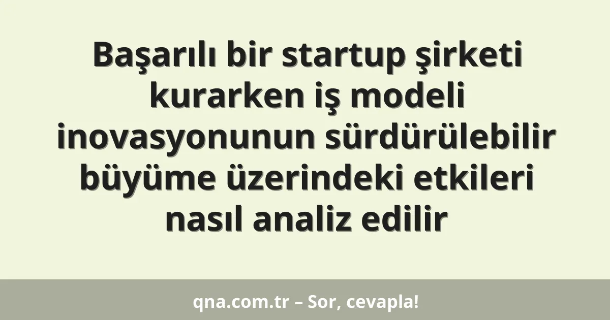 Başarılı bir startup şirketi kurarken iş modeli inovasyonunun sürdürülebilir büyüme üzerindeki etkileri nasıl analiz edilir