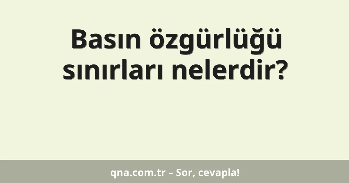 Basın özgürlüğü sınırları nelerdir?