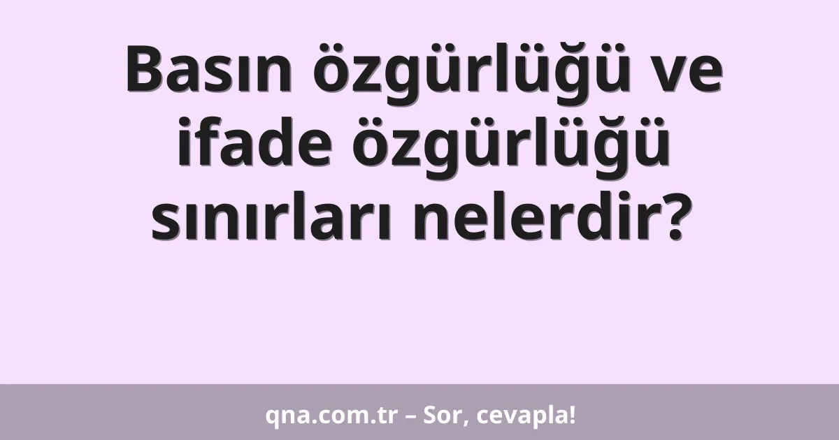 Basın özgürlüğü ve ifade özgürlüğü sınırları nelerdir?