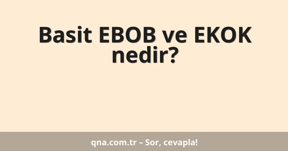 Basit EBOB ve EKOK nedir?