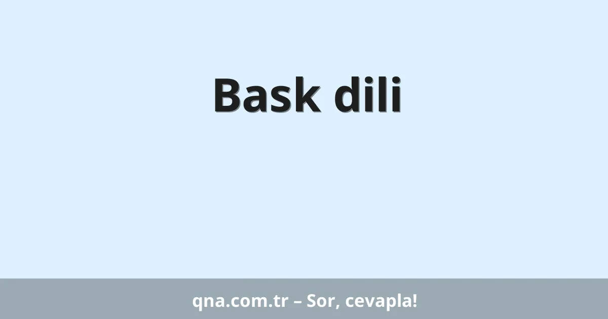 Bask dili