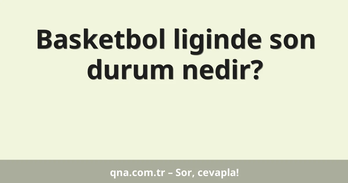 Basketbol liginde son durum nedir?