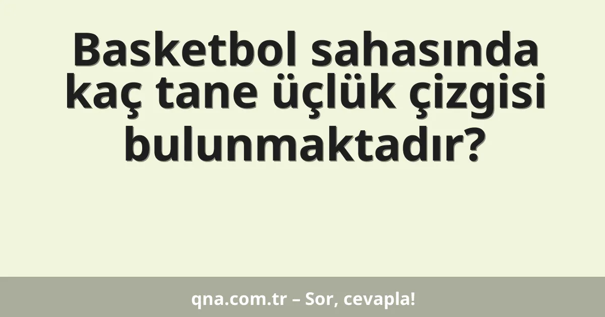 Basketbol sahasında kaç tane üçlük çizgisi bulunmaktadır?