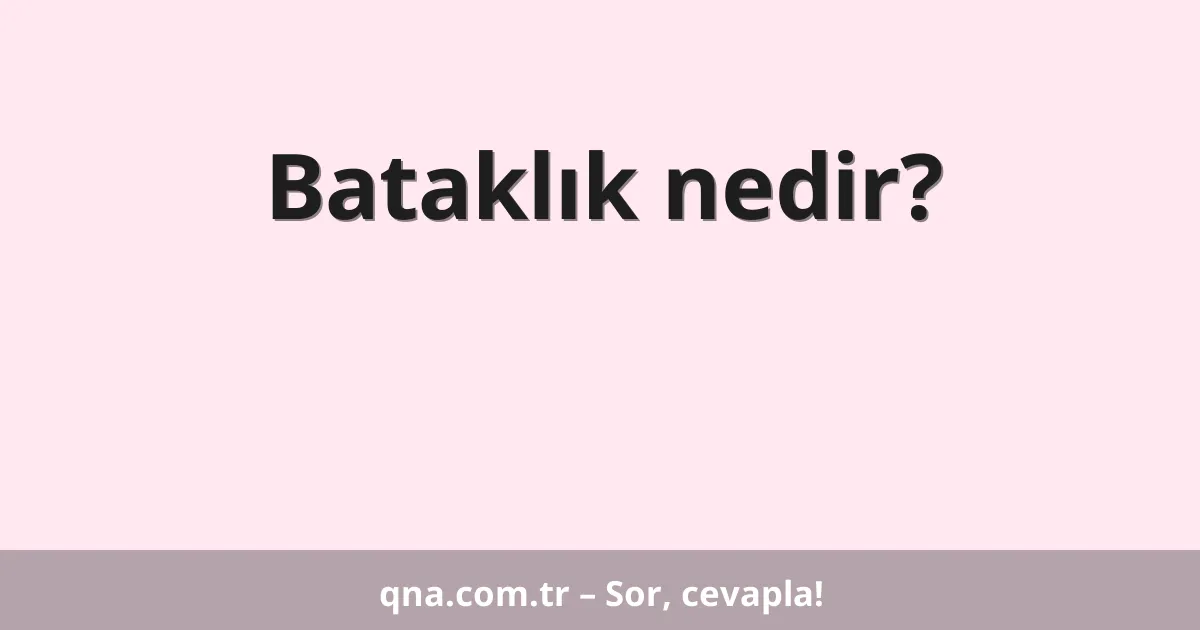 Bataklık nedir?