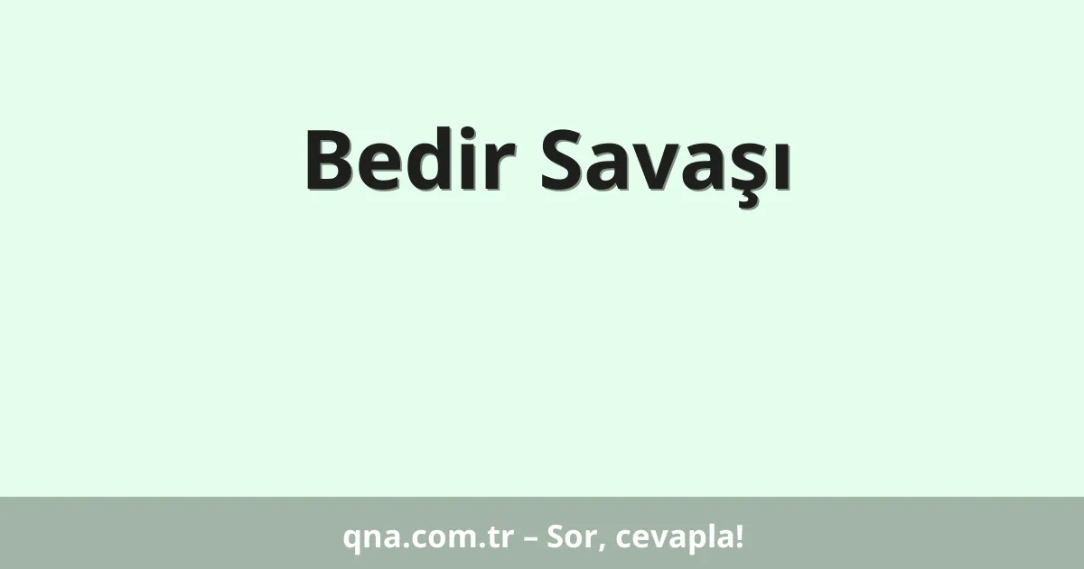 Bedir Savaşı