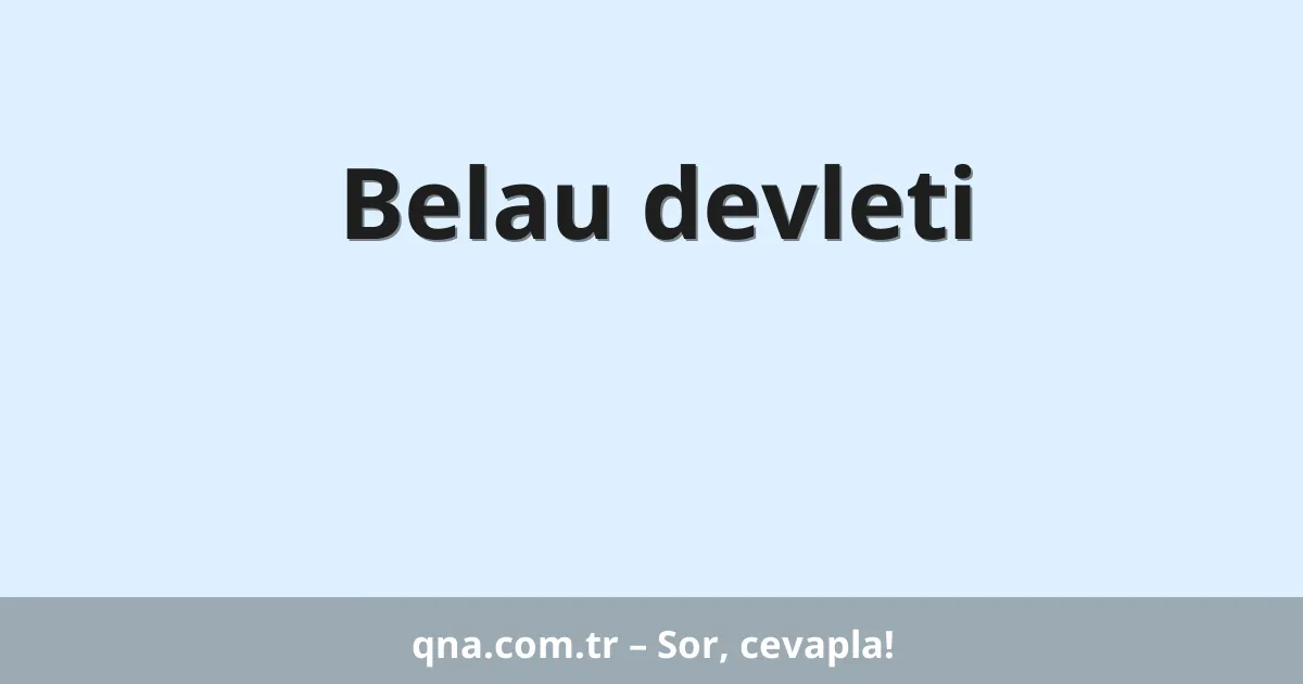 Belau devleti