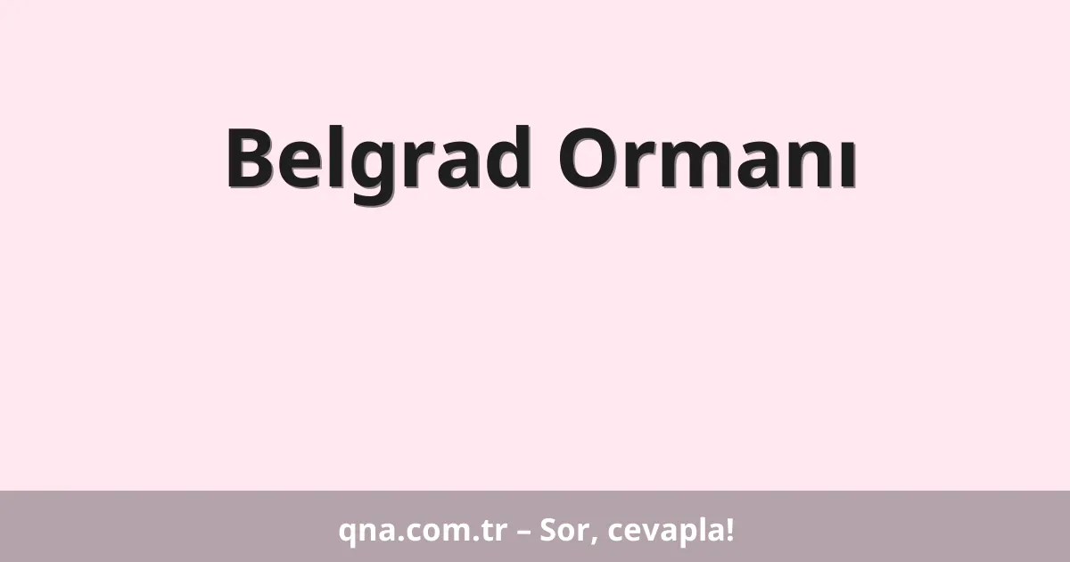 Belgrad Ormanı