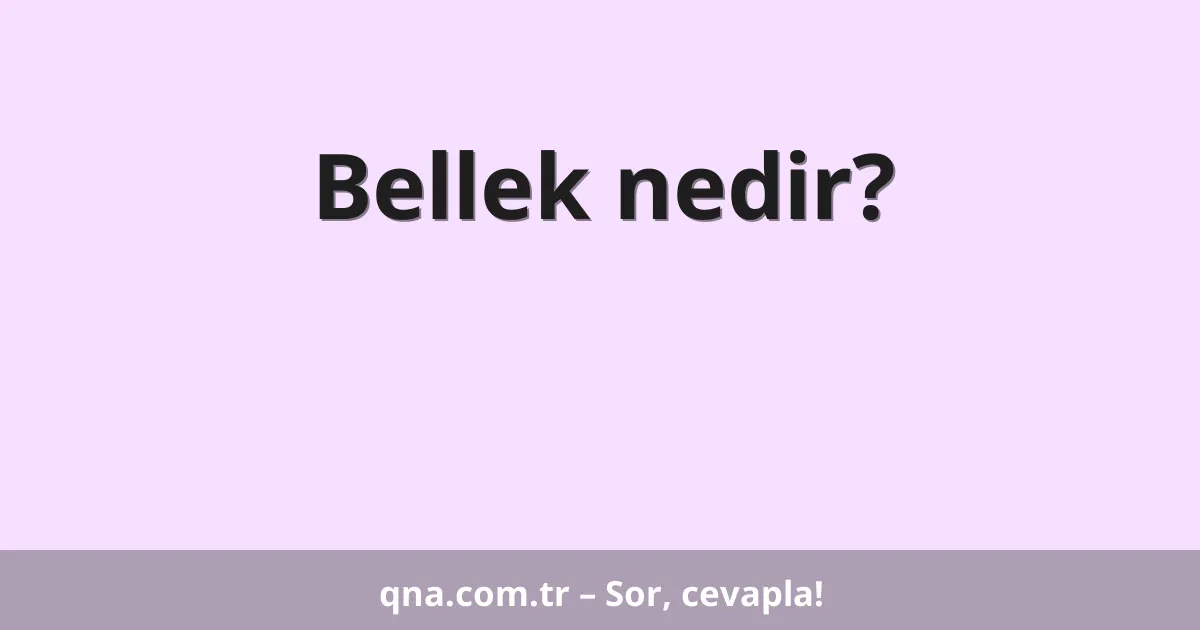 Bellek nedir?
