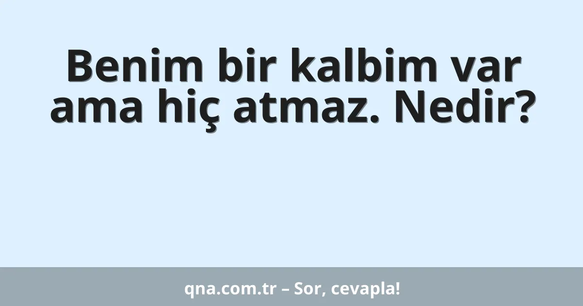 Benim bir kalbim var ama hiç atmaz. Nedir?