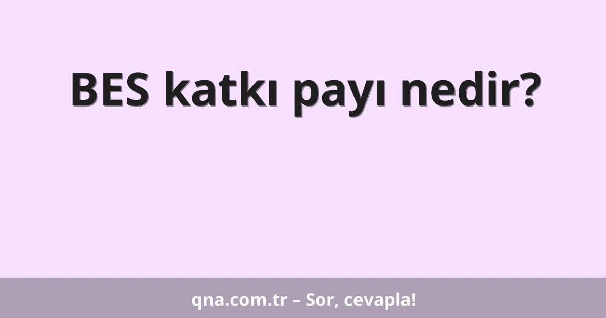 BES katkı payı nedir?