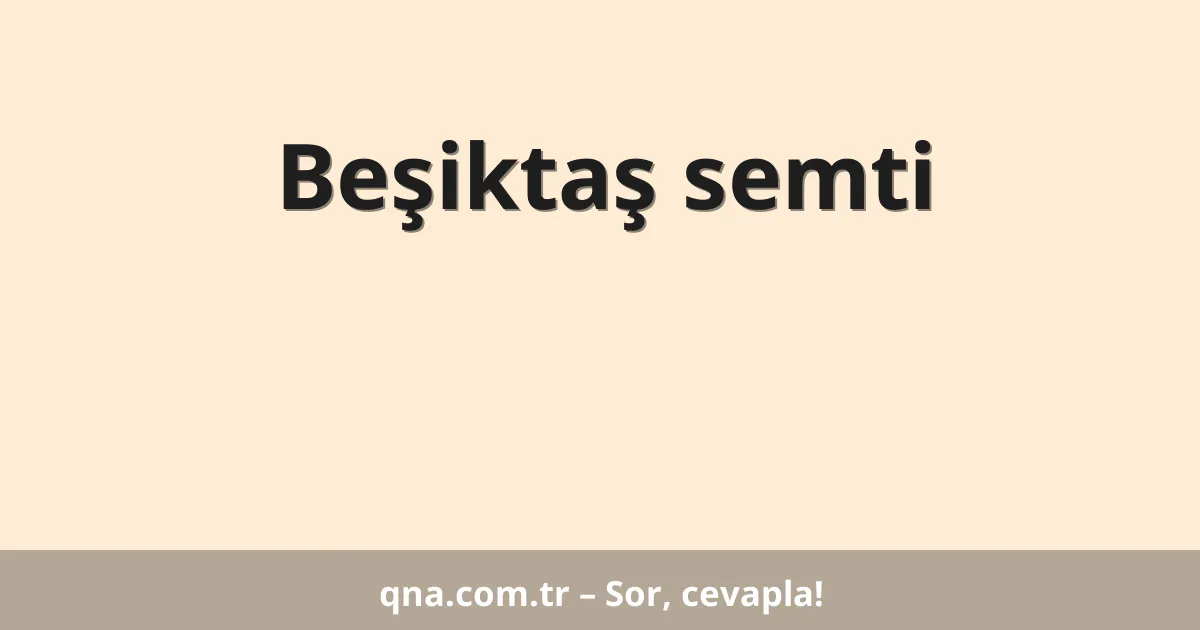 Beşiktaş semti