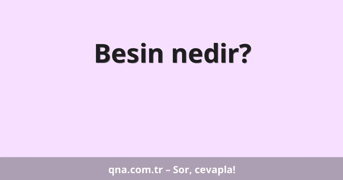 Besin nedir?