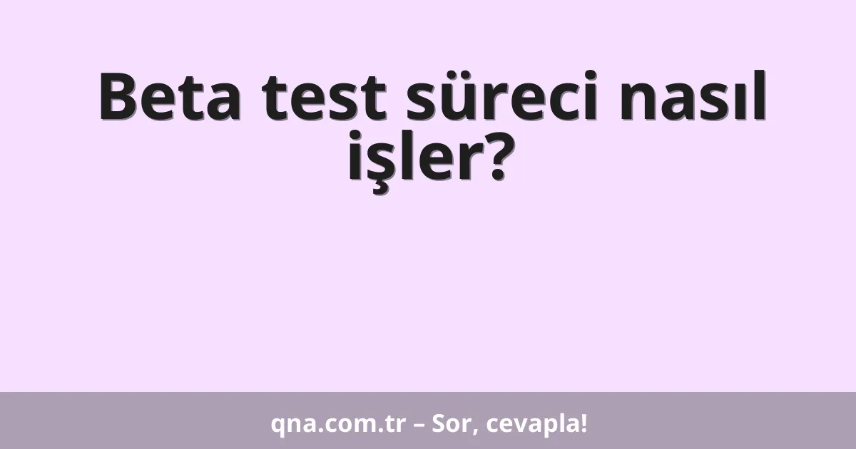 Beta test süreci nasıl işler?