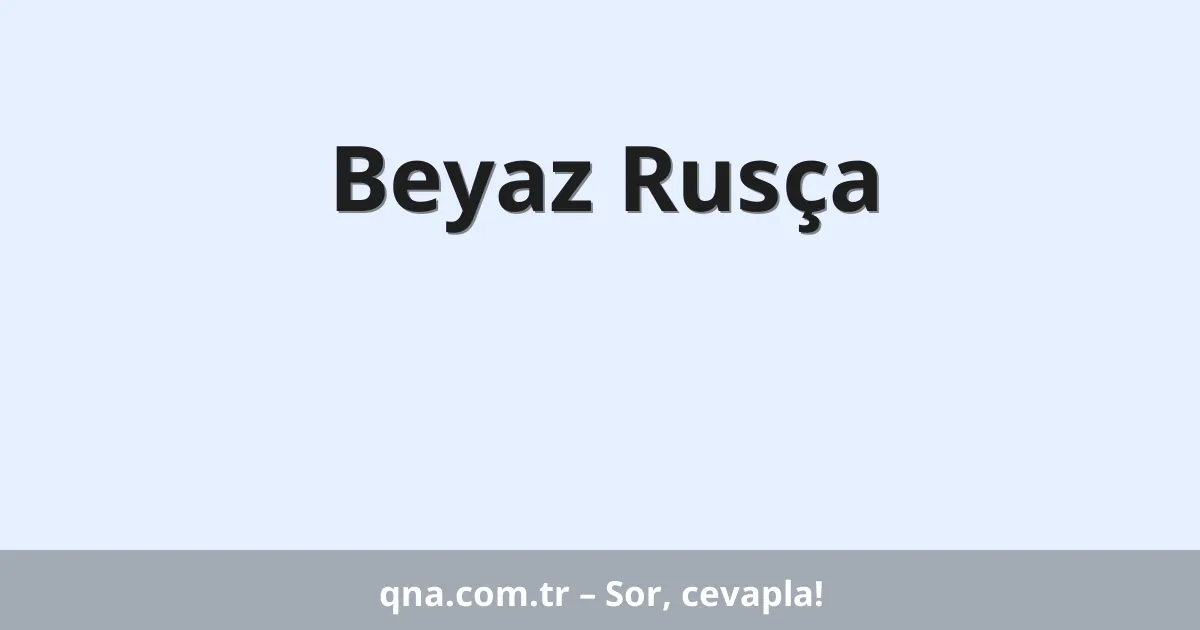 Beyaz Rusça