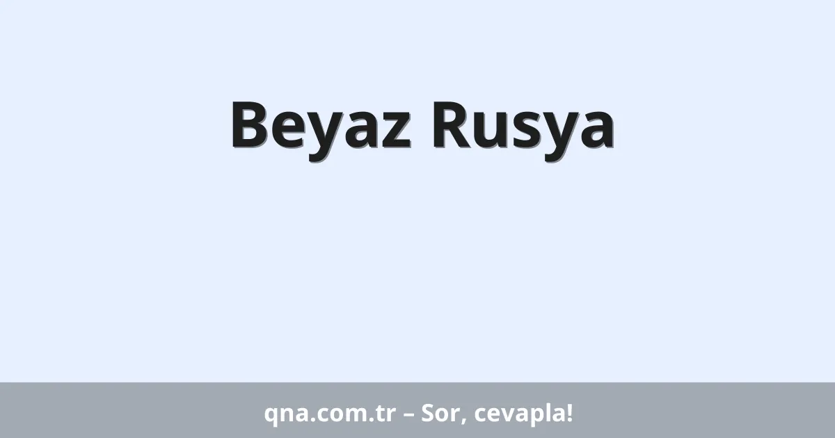 Beyaz Rusya